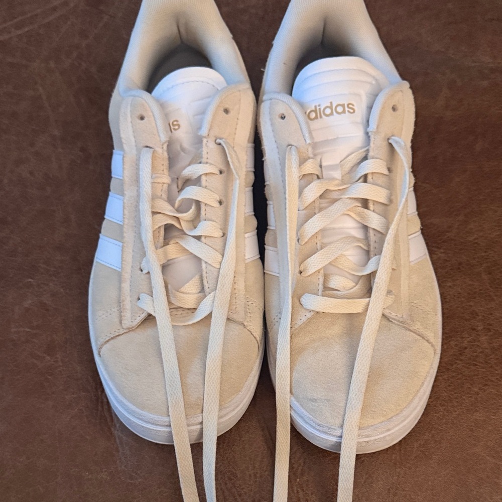 Adidas Cream and White Casual Sneakers